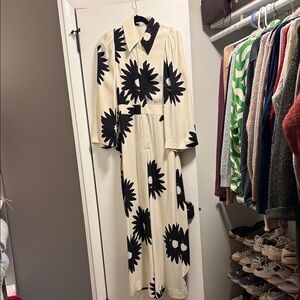 Stella McCartney Black Floral Long Sleeve Dress